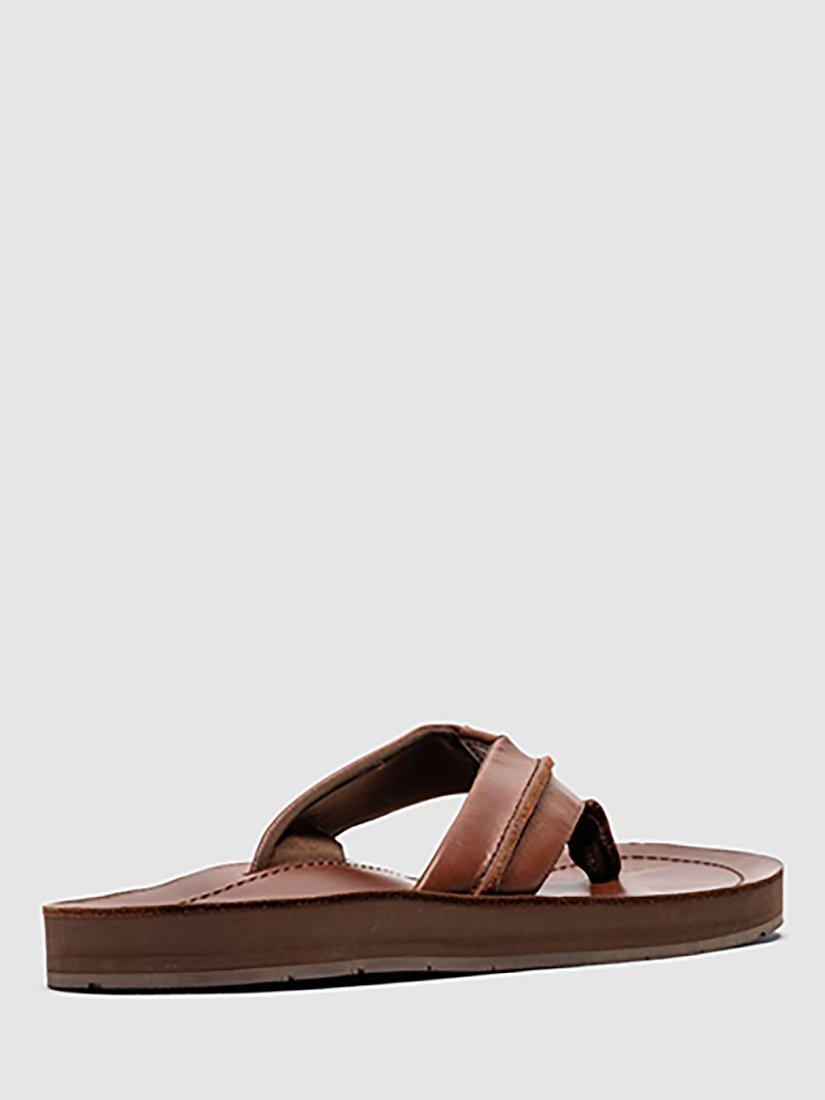 Product image 4 of 11, which shows Rodd & Gunn Piha Leather T-Bar Sandals, Cognac Pull Up, 7