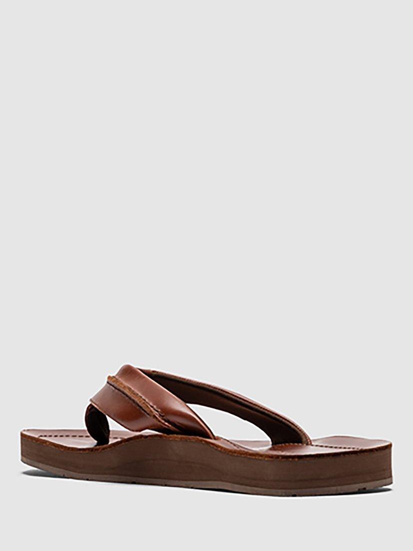 Product image 5 of 11, which shows Rodd & Gunn Piha Leather T-Bar Sandals, Cognac Pull Up, 7