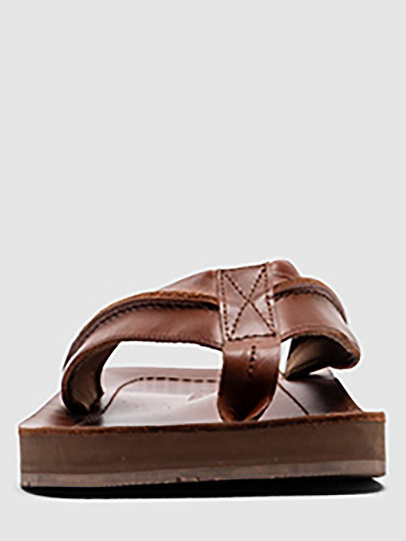 Product image 6 of 11, which shows Rodd & Gunn Piha Leather T-Bar Sandals, Cognac Pull Up, 7