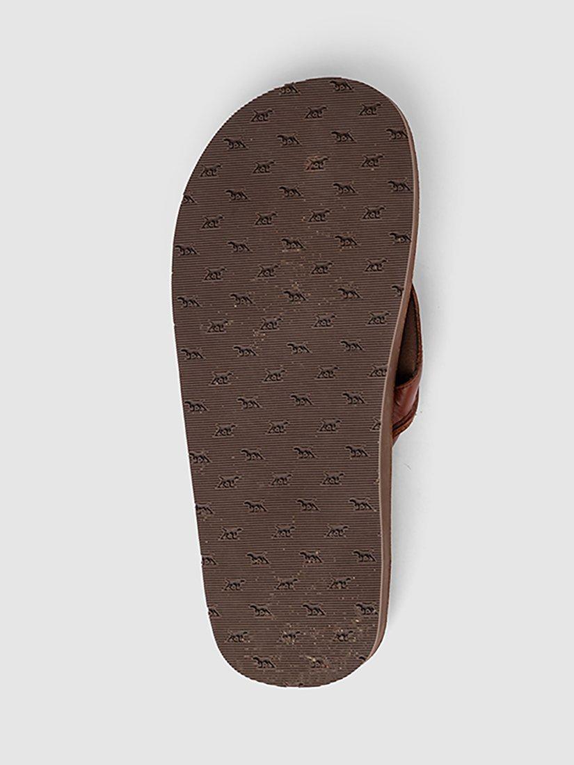 Product image 9 of 11, which shows Rodd & Gunn Piha Leather T-Bar Sandals, Cognac Pull Up, 7