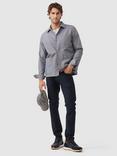 Rodd & Gunn Claverley Soft Cotton Regular Fit Zip Through Shacket, Indigo