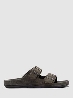 Rodd & Gunn Raglan Leather Slider Sandals, Charcoal