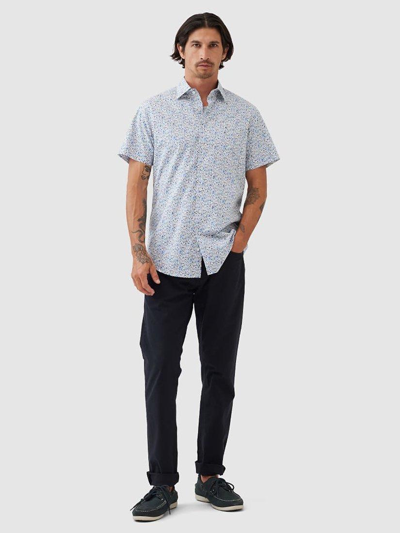 Product image 2 of 4, which shows Rodd & Gunn Gale Street Cotton Slim Fit Short Sleeve Shirt, Snow, XS