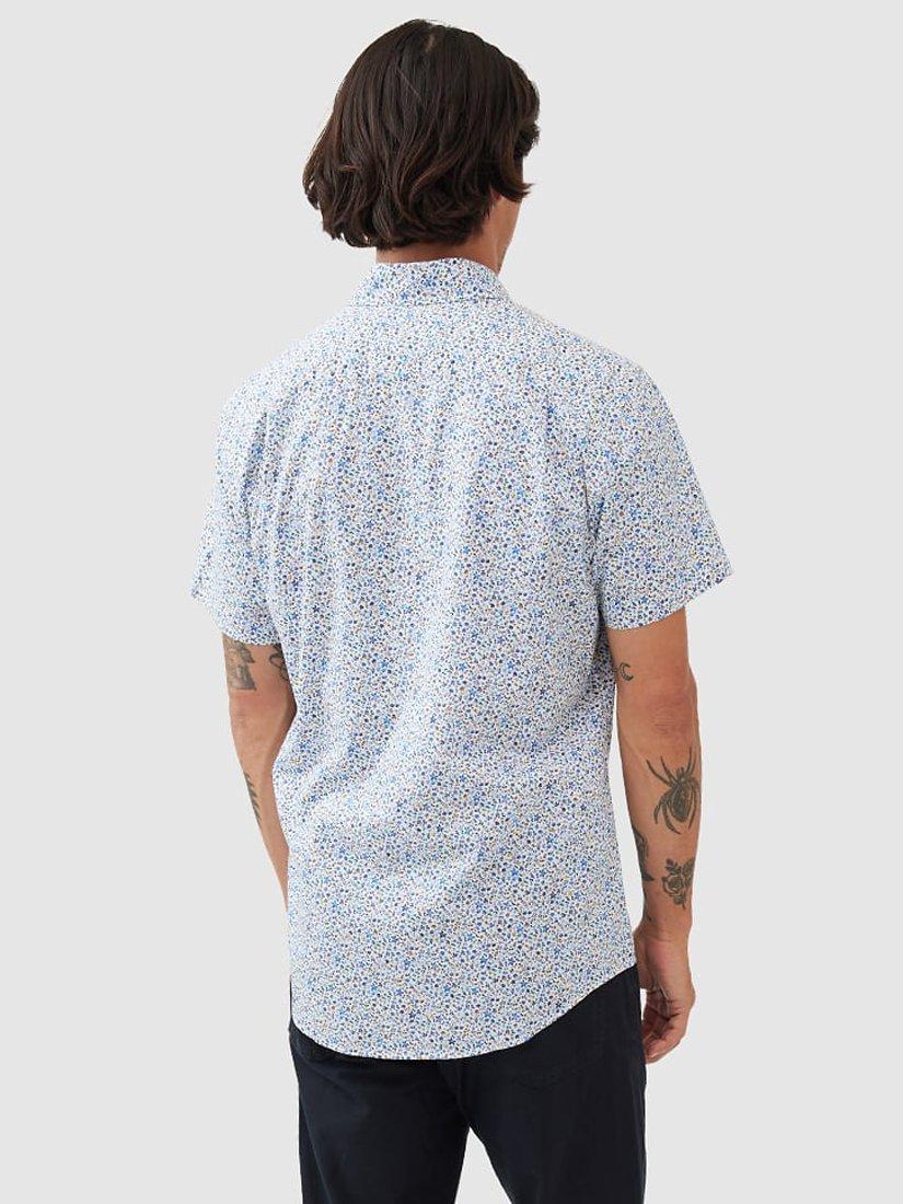 Product image 3 of 4, which shows Rodd & Gunn Gale Street Cotton Slim Fit Short Sleeve Shirt, Snow, XS