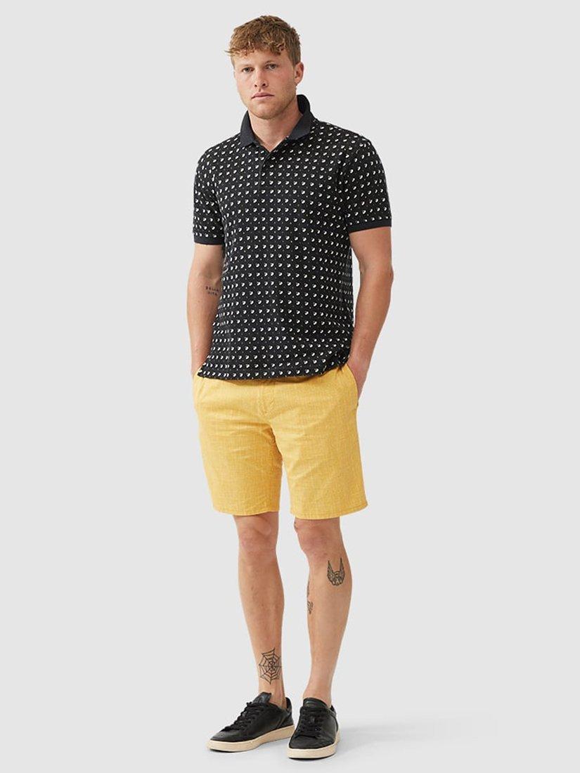 Product image 2 of 3, which shows Rodd & Gunn Five Roads Printed Cotton Slim Fit Short Sleeve Polo, Onyx, XS