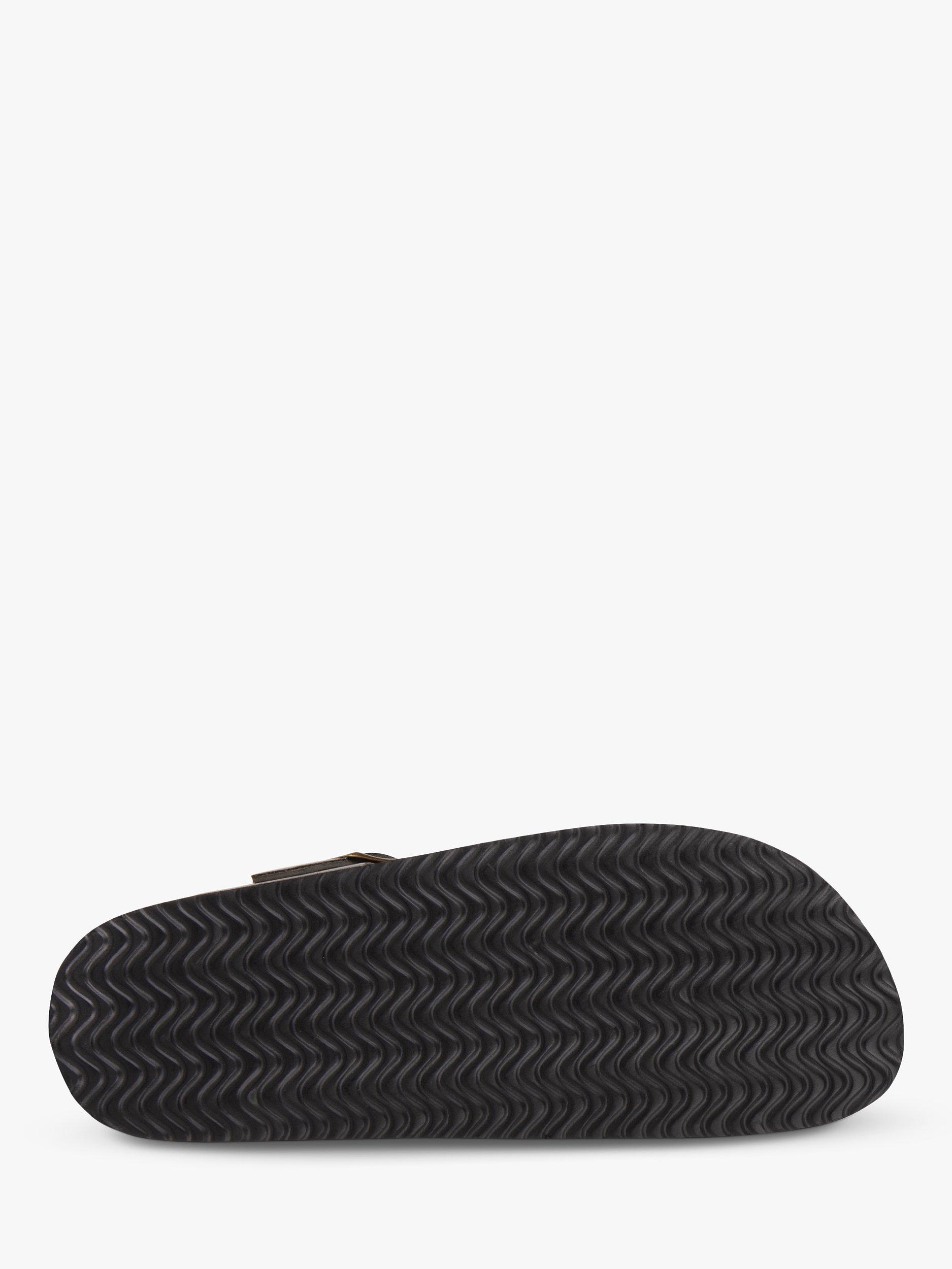 Product image 4 of 6, which shows totes Buckle Toe Post Sandals, Gunmetal, 4