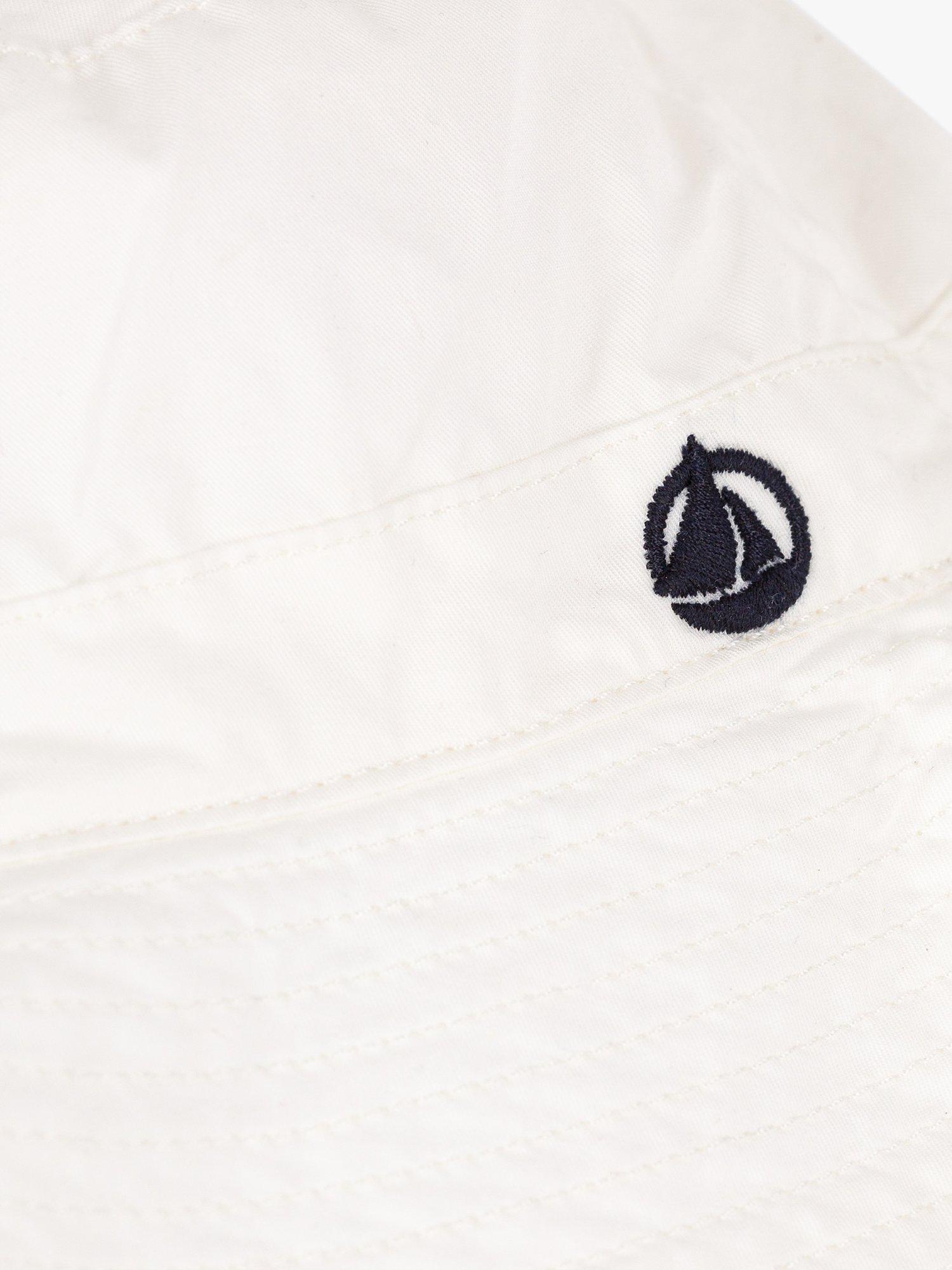 Product image 4 of 4, which shows Petit Bateau Baby Twill Sun Hat, Marshmallow, 3-6 months