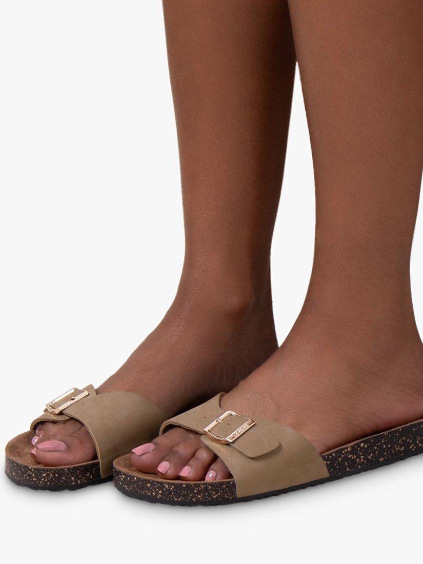 totes Buckle Slider Sandals, Taupe, 4