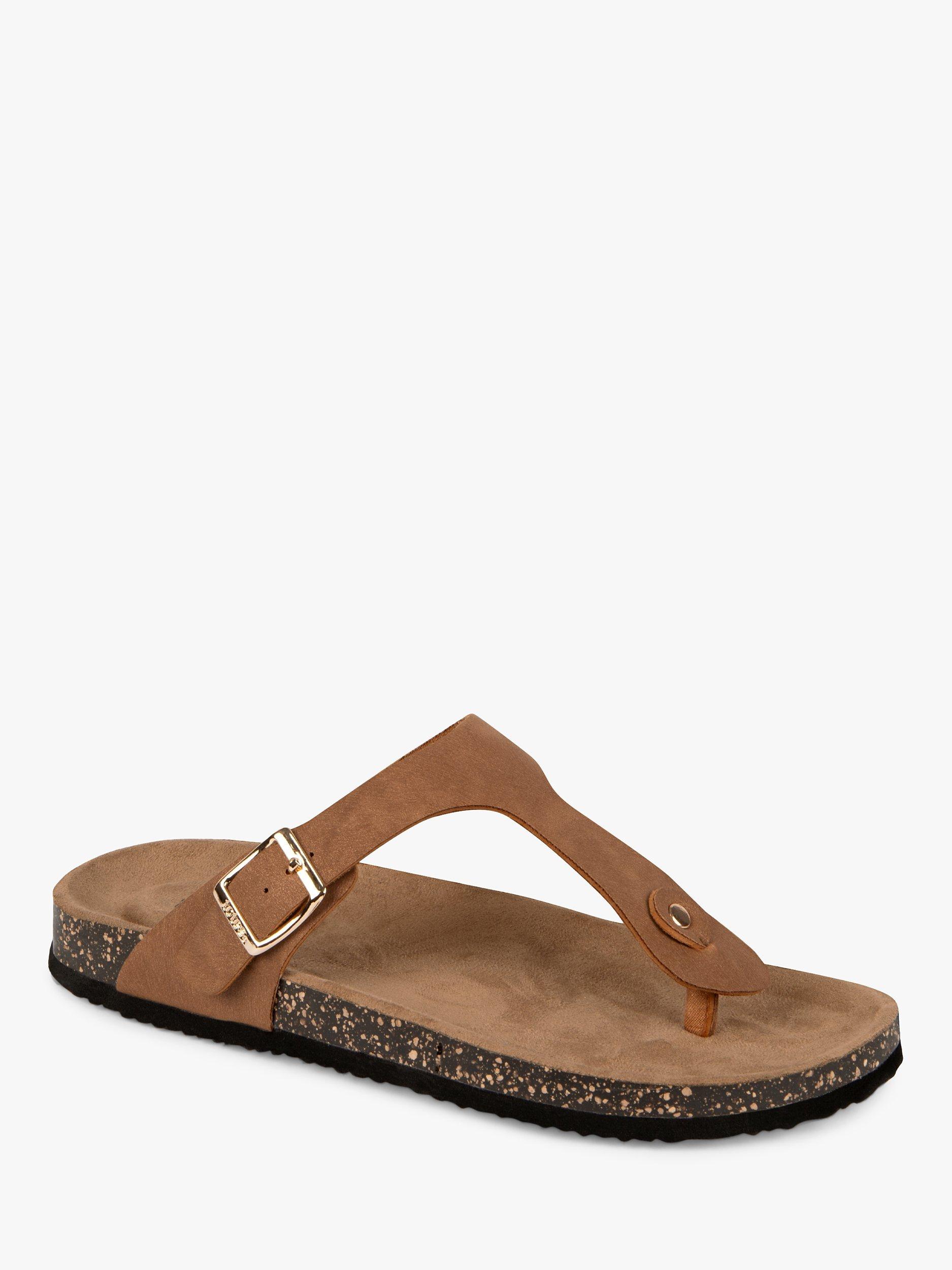 Product image 2 of 6, which shows totes Buckle Toe Post Sandals, Tan, 4