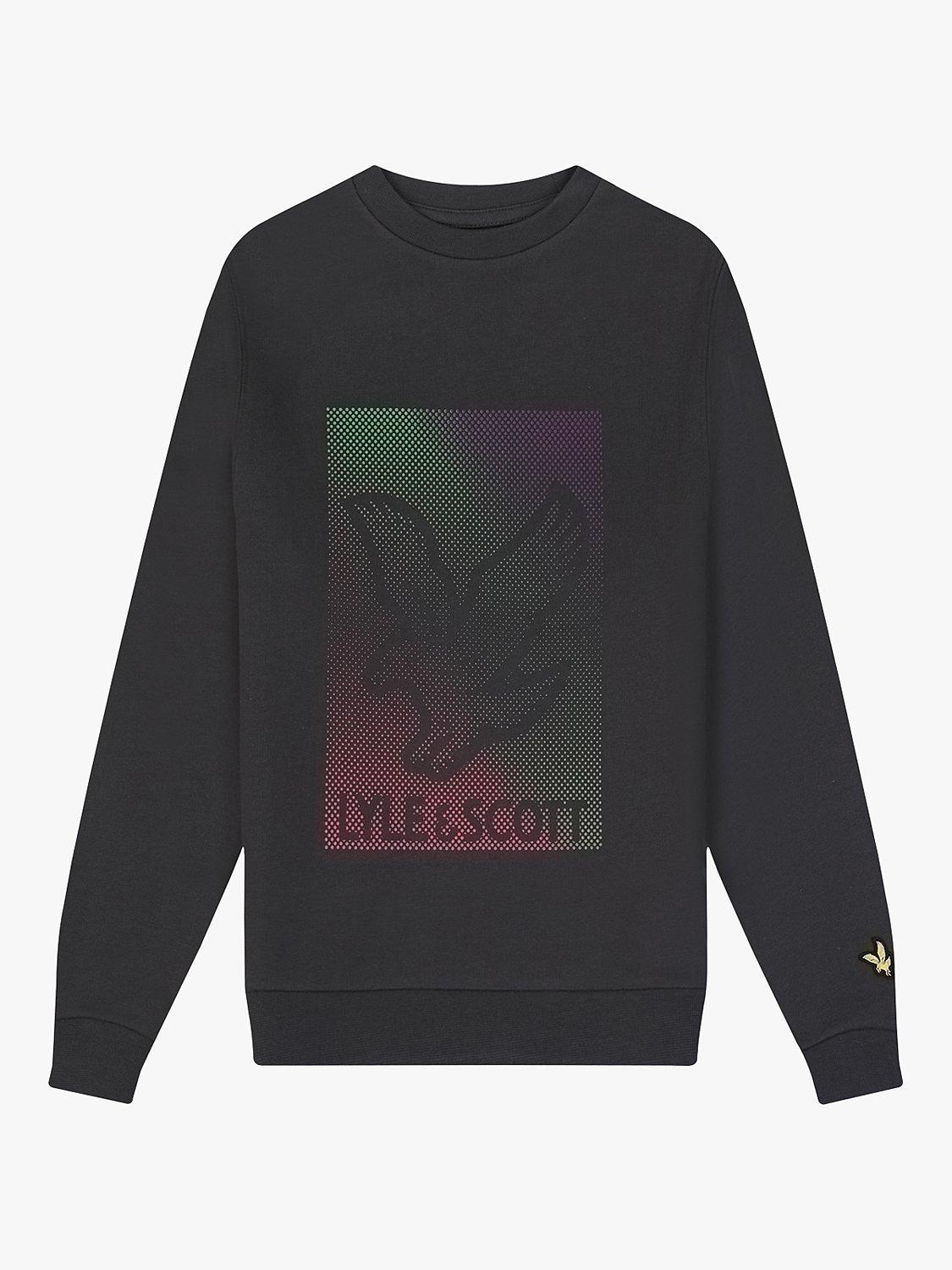 Product image 1 of 1, which shows Lyle & Scott Kids' Dotted Eagle Graphic Sweatshirt, Gunmetal, 3-4 years