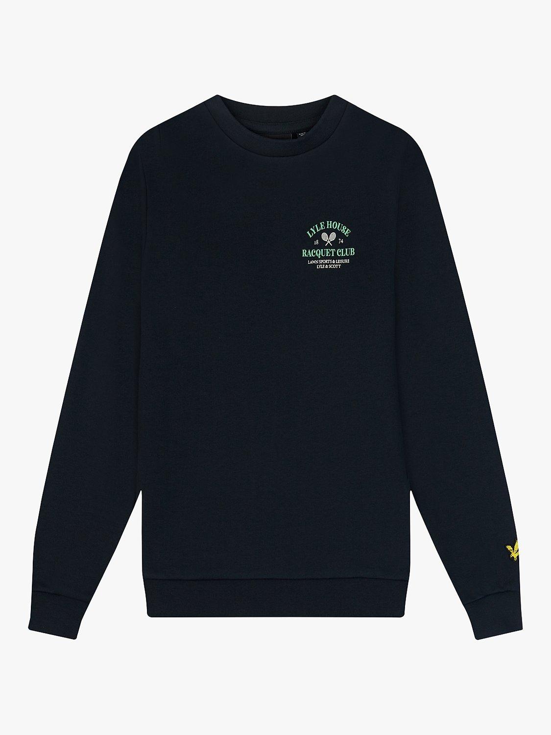 Lyle & Scott Kids' Racquet Club Graphic Sweatshirt, Dark Navy, 9-10 years