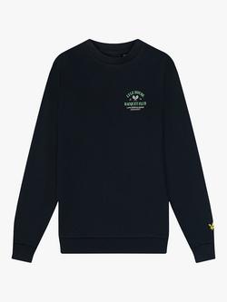 Lyle & Scott Kids' Racquet Club Graphic Sweatshirt, Dark Navy