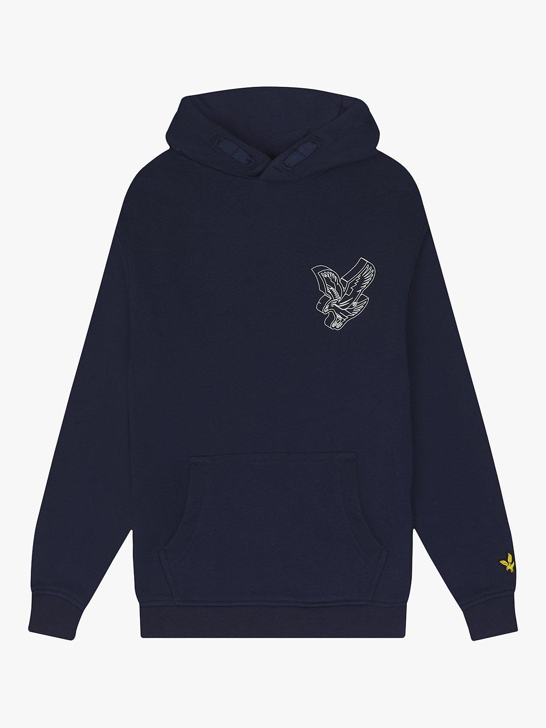 Lyle & Scott Kids' 3D Eagle Graphic Hoodie, Navy