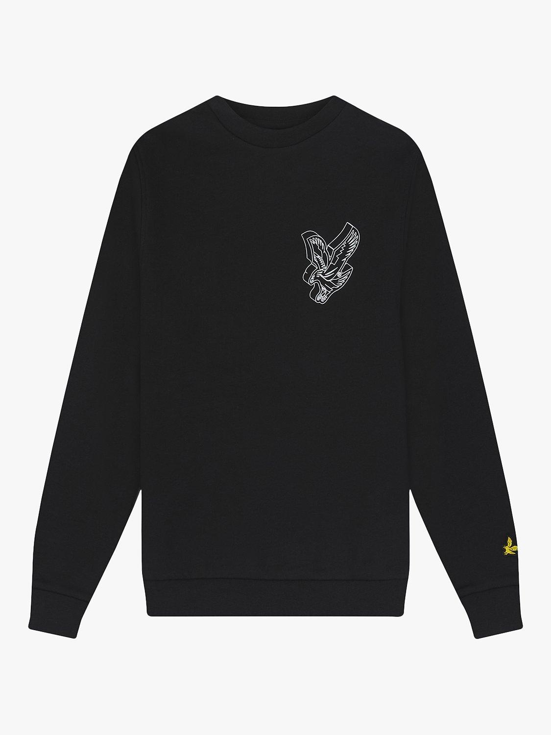 Lyle & Scott Kids' 3D Eagle Graphic Sweatshirt, Jet Black