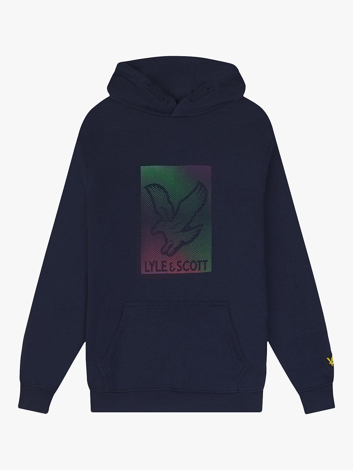 Lyle & Scott Kids' Dotted Eagle Graphic Hoodie, Navy