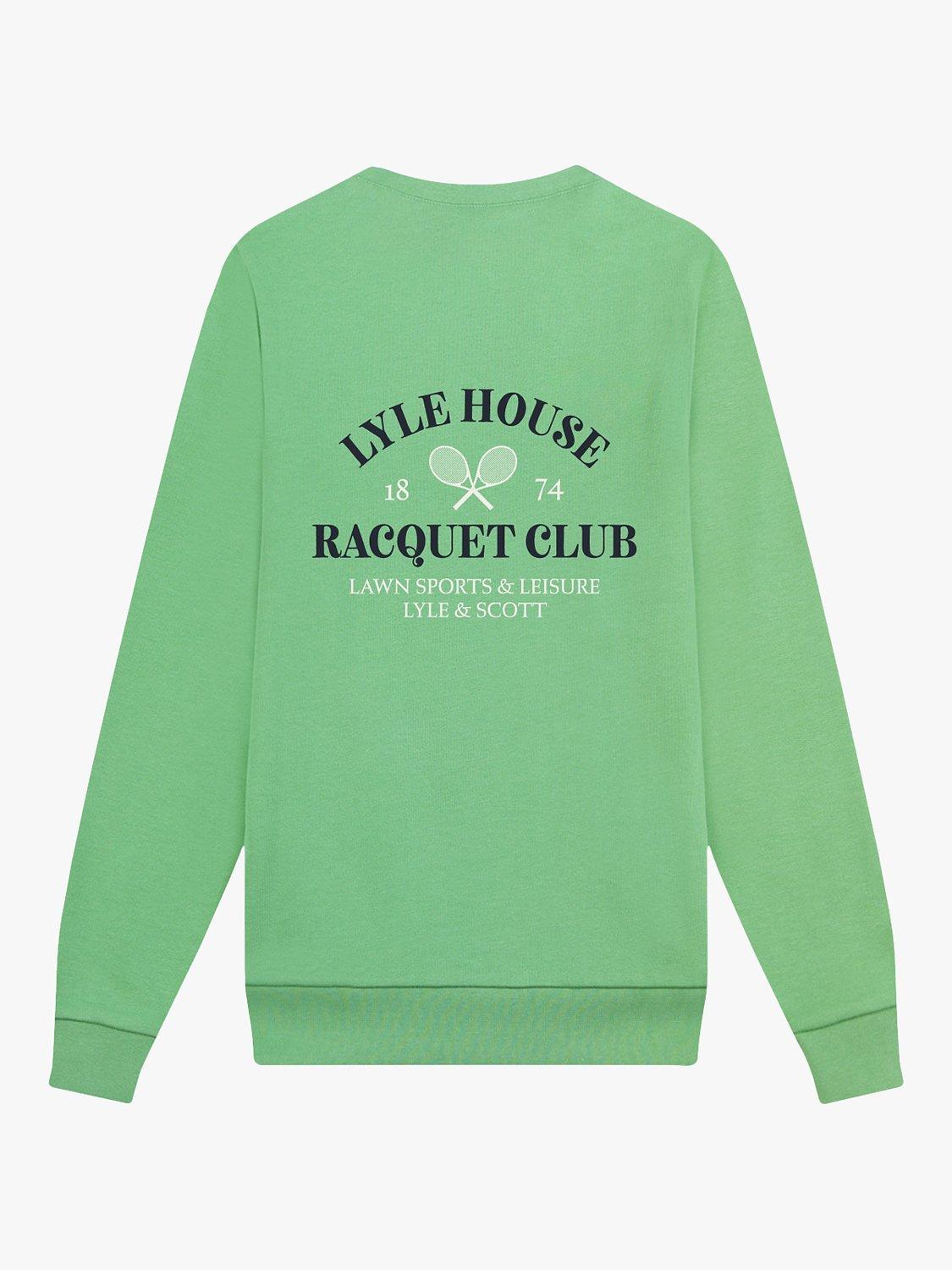 Lyle & Scott Kids' Racquet Club Graphic Sweatshirt, Lawn Green, 3-4 years