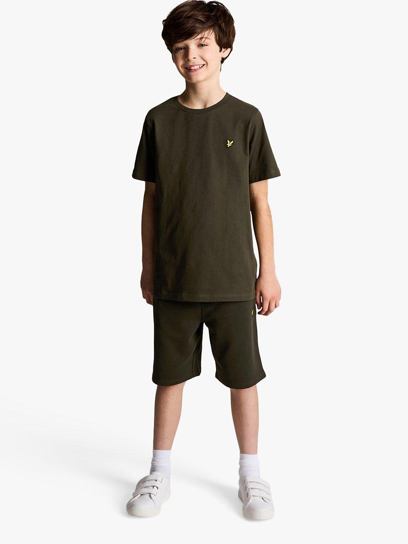 Product image 1 of 2, which shows Lyle & Scott Kids' Jogger Shorts, Olive, 3-4 years
