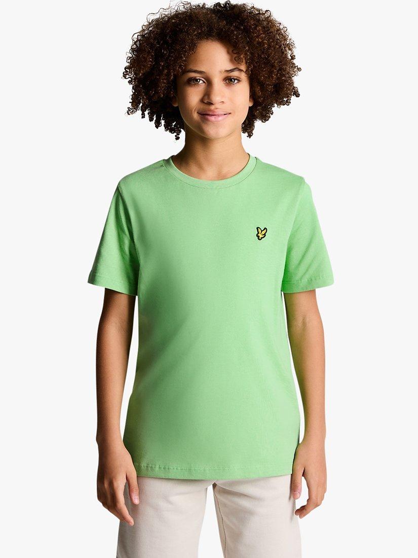 Product image 1 of 3, which shows Lyle & Scott Kids' Plain T-Shirt, Lawn Green, 3-4 years