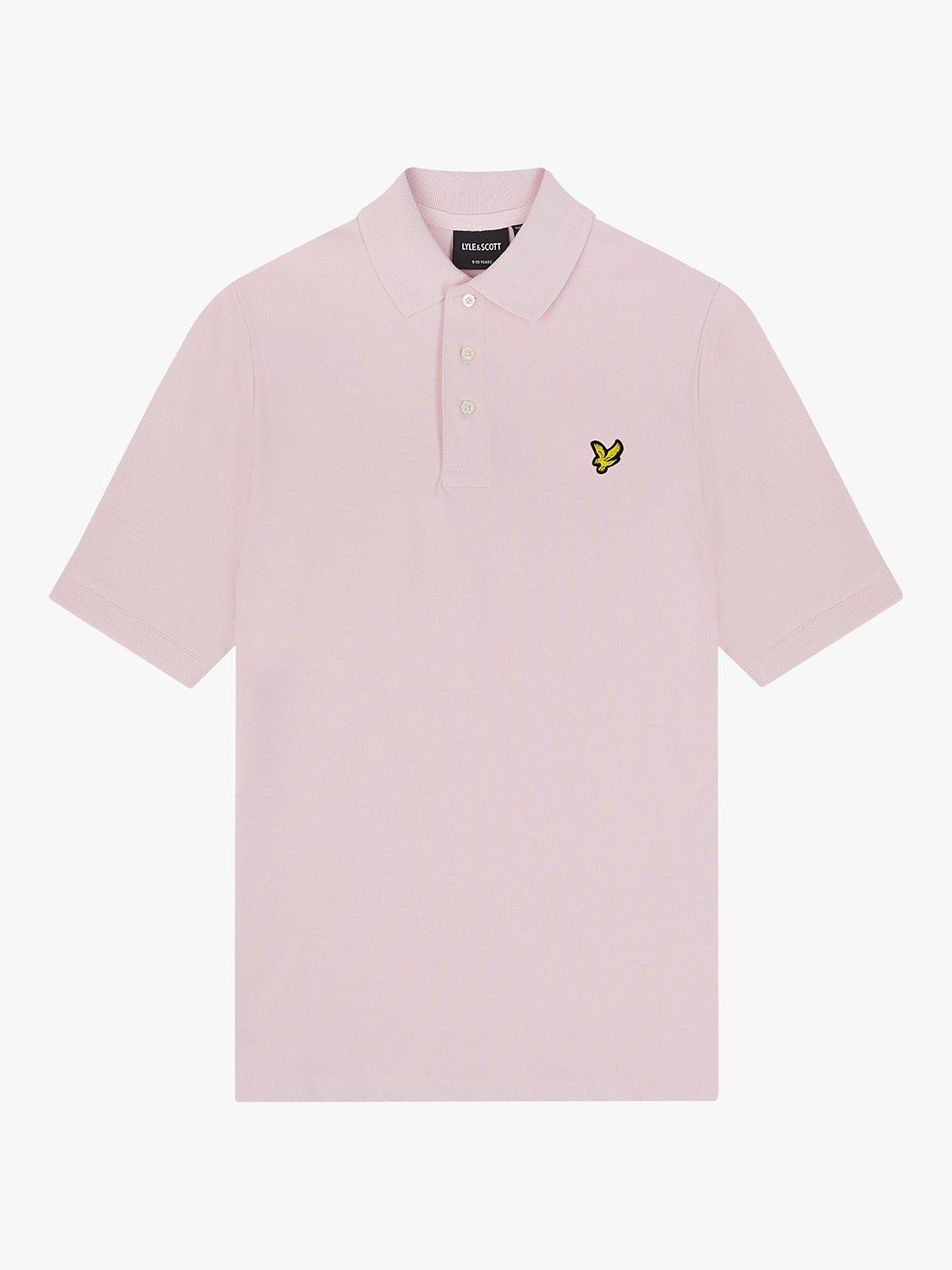 Product image 1 of 1, which shows Lyle & Scott Kids' Plain Polo Shirt, Light Pink, 3-4 years