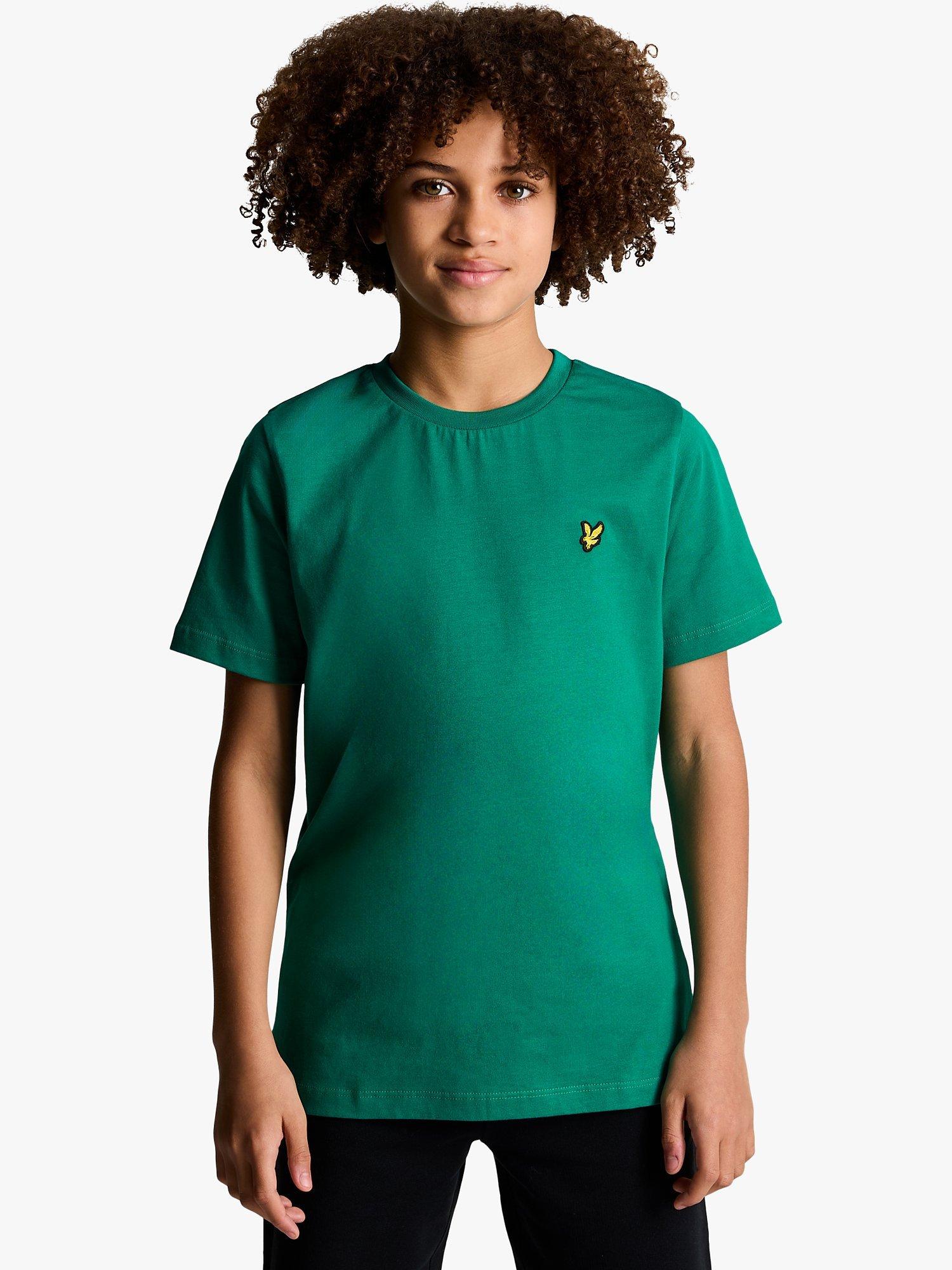 Product image 1 of 3, which shows Lyle & Scott Kids' Plain T-Shirt, Court Green, 3-4 years