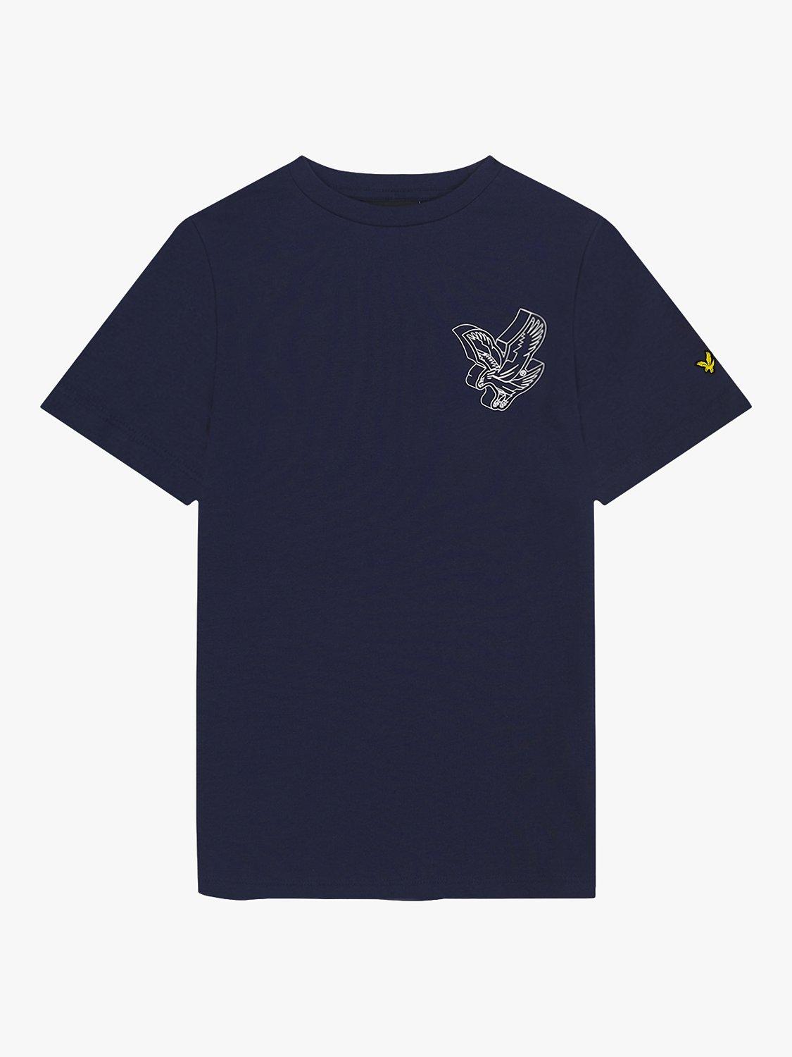 Lyle & Scott Kids' 3D Eagle Graphic T-Shirt, Navy