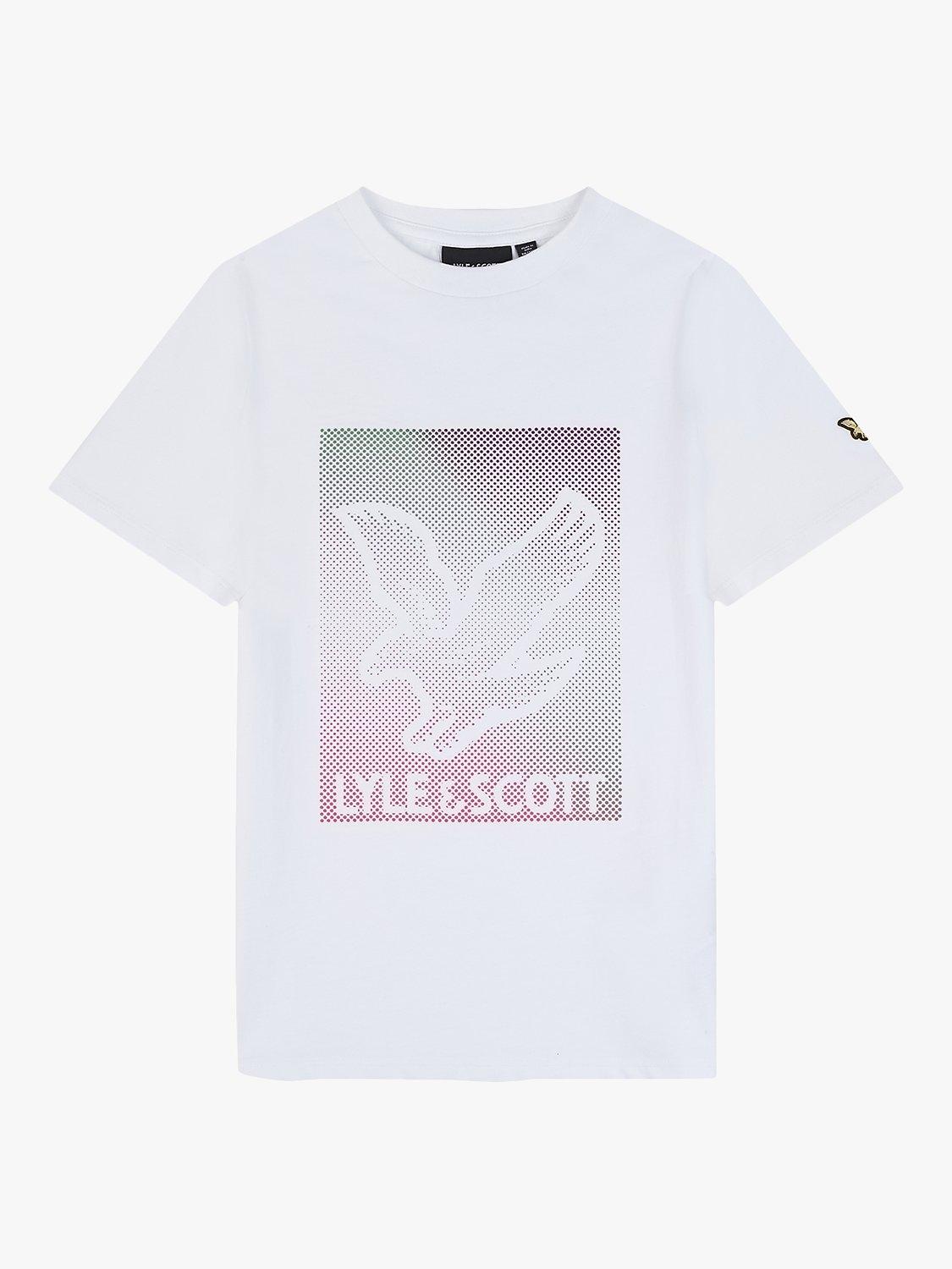 Lyle & Scott Kids' Dotted Eagle Graphic T-Shirt, White/Multi