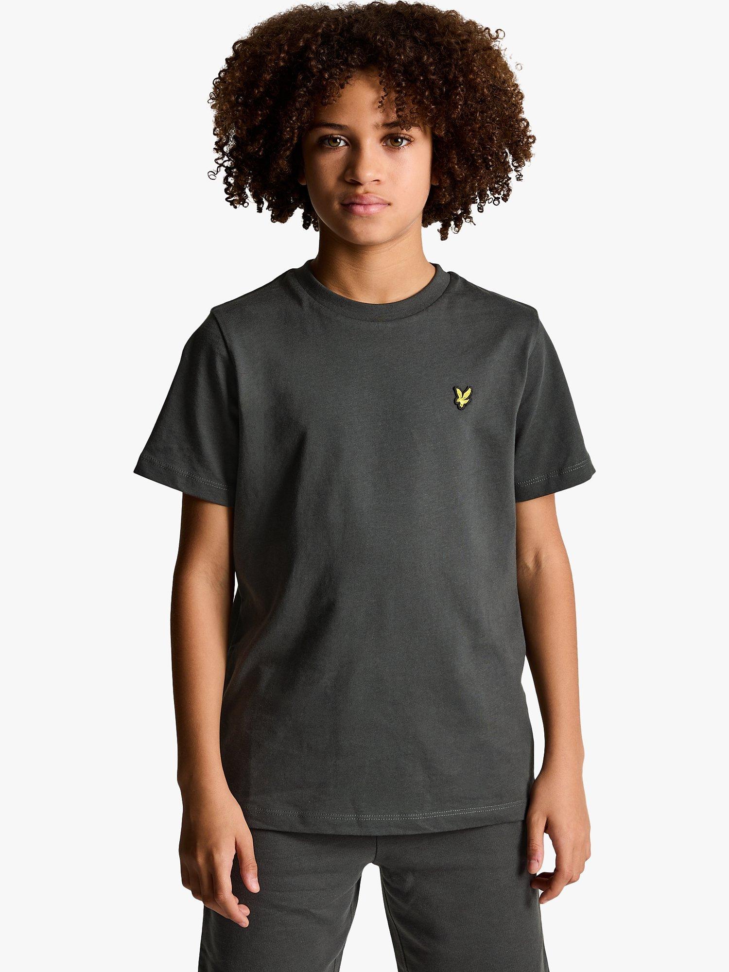 Product image 1 of 3, which shows Lyle & Scott Kids' Plain T-Shirt, Gunmetal, 3-4 years