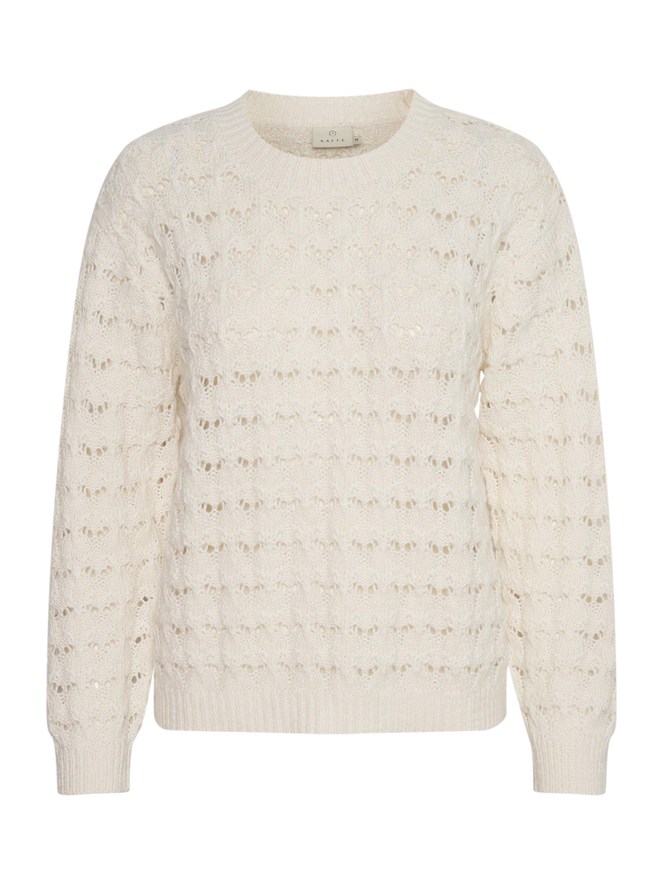 KAFFE Elena Knit Pullover Jumper, Chalk, XS