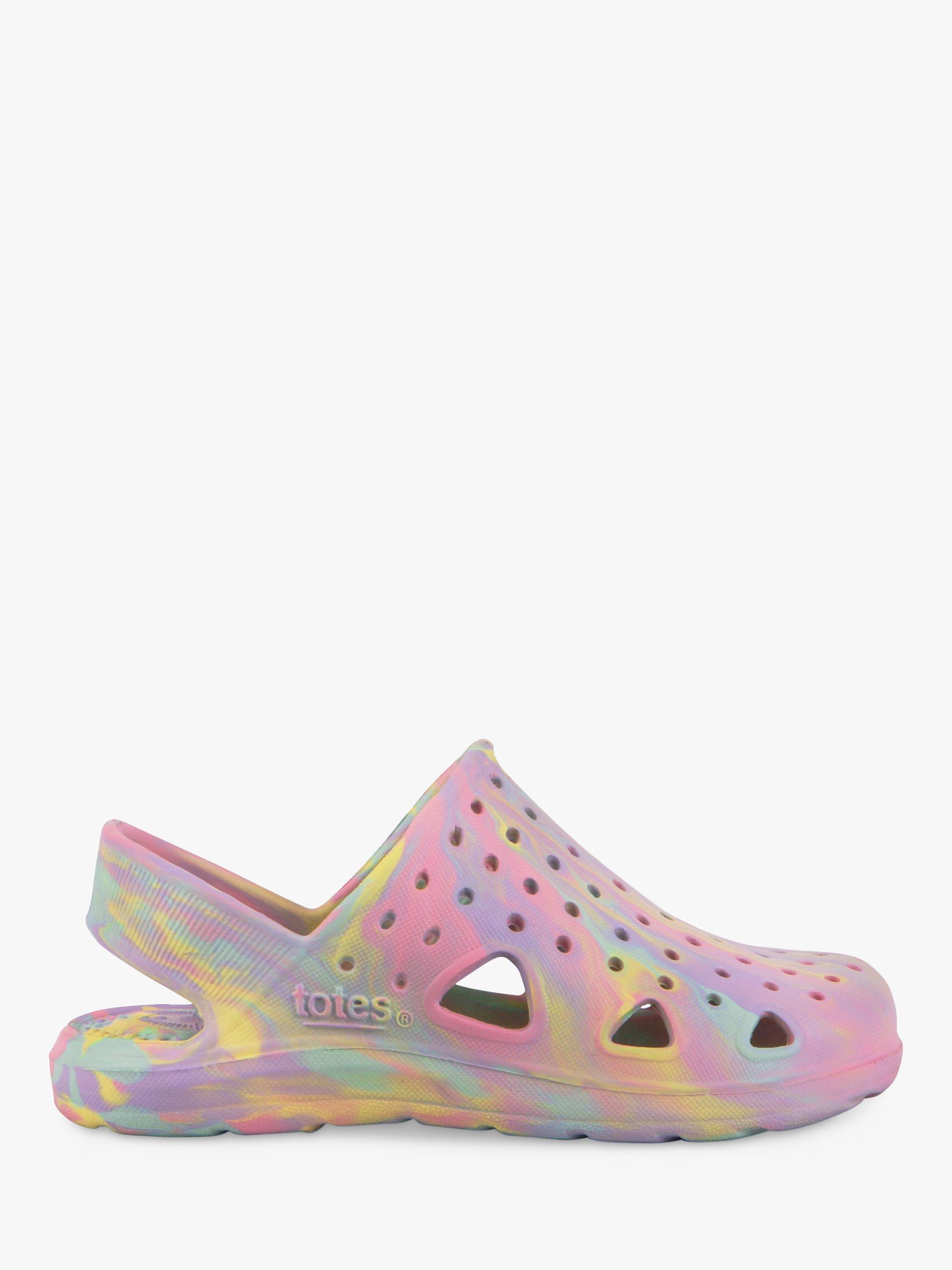 Product image 1 of 5, which shows totes Kids' SolBounce Tie Dye Clogs, Pastel, 2-3