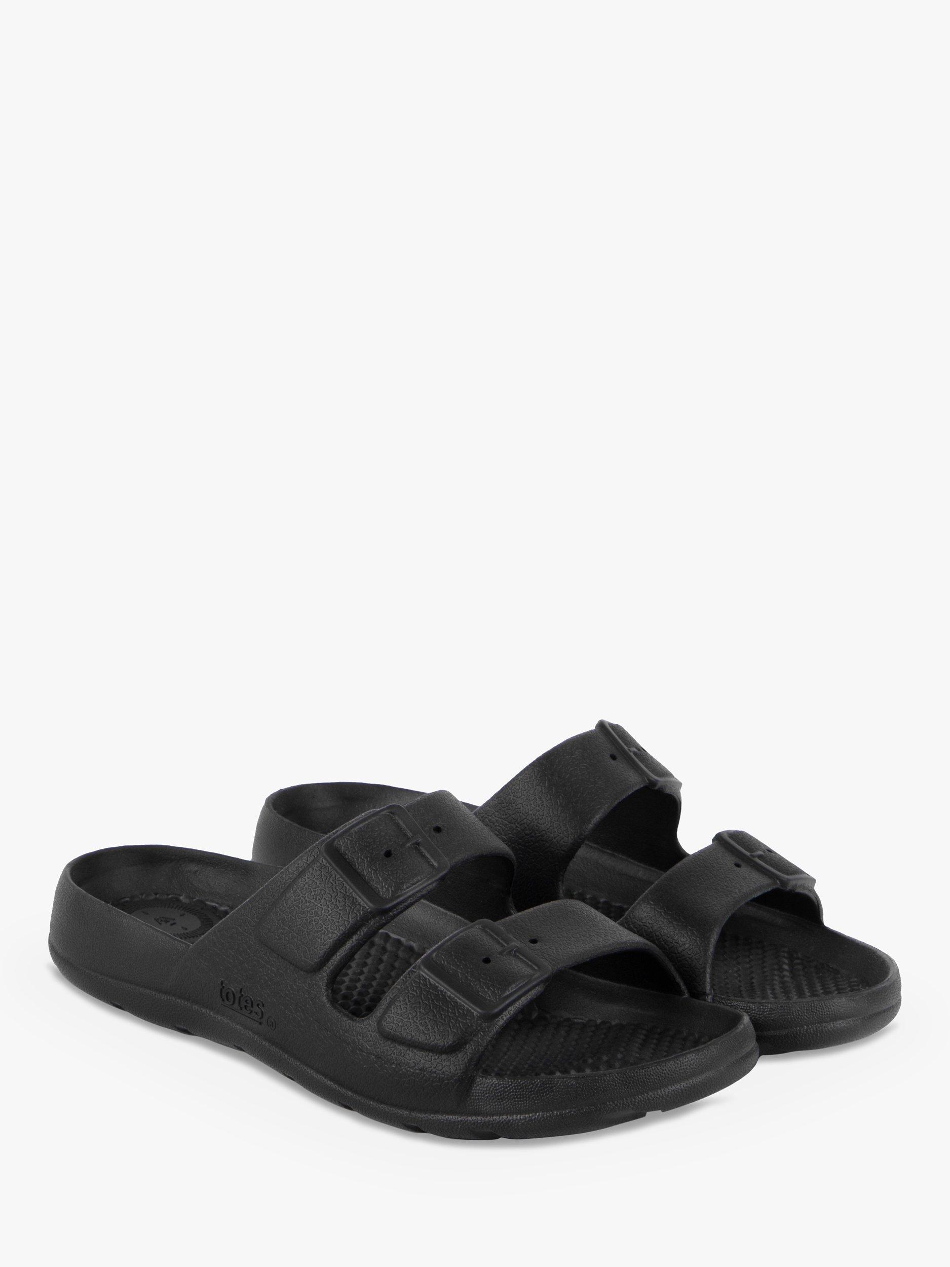 Product image 5 of 6, which shows totes Kids' SolBounce Moulded Buckle Sliders, Black, 2-3