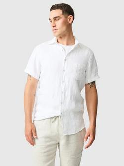 Rodd & Gunn Palm Beach Linen Slim Fit Short Sleeve Shirt, Snow
