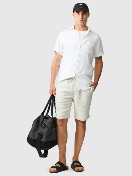 Rodd & Gunn Palm Beach Linen Slim Fit Short Sleeve Shirt - view 2, Snow