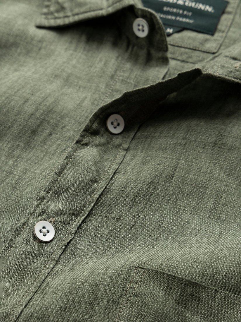 Product image 5 of 5, which shows Rodd & Gunn Palm Beach Linen Slim Fit Short Sleeve Shirt, Kelp, XS