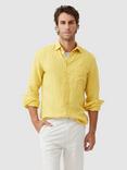 Rodd & Gunn Coromandel Linen Slim Fit Long Sleeve Shirt, Canary