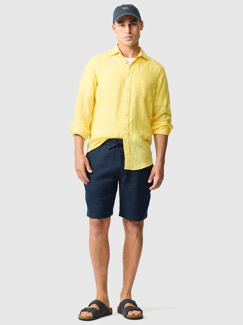 Product image 2 of 6, which shows Rodd & Gunn Coromandel Linen Slim Fit Long Sleeve Shirt, Canary, XS