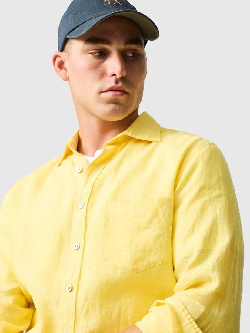 Product image 4 of 6, which shows Rodd & Gunn Coromandel Linen Slim Fit Long Sleeve Shirt, Canary, XS