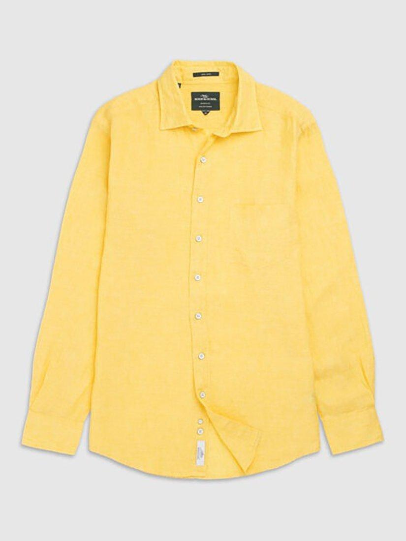 Product image 5 of 6, which shows Rodd & Gunn Coromandel Linen Slim Fit Long Sleeve Shirt, Canary, XS