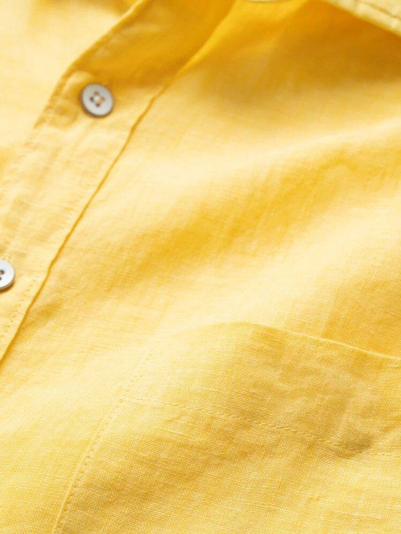 Product image 6 of 6, which shows Rodd & Gunn Coromandel Linen Slim Fit Long Sleeve Shirt, Canary, XS