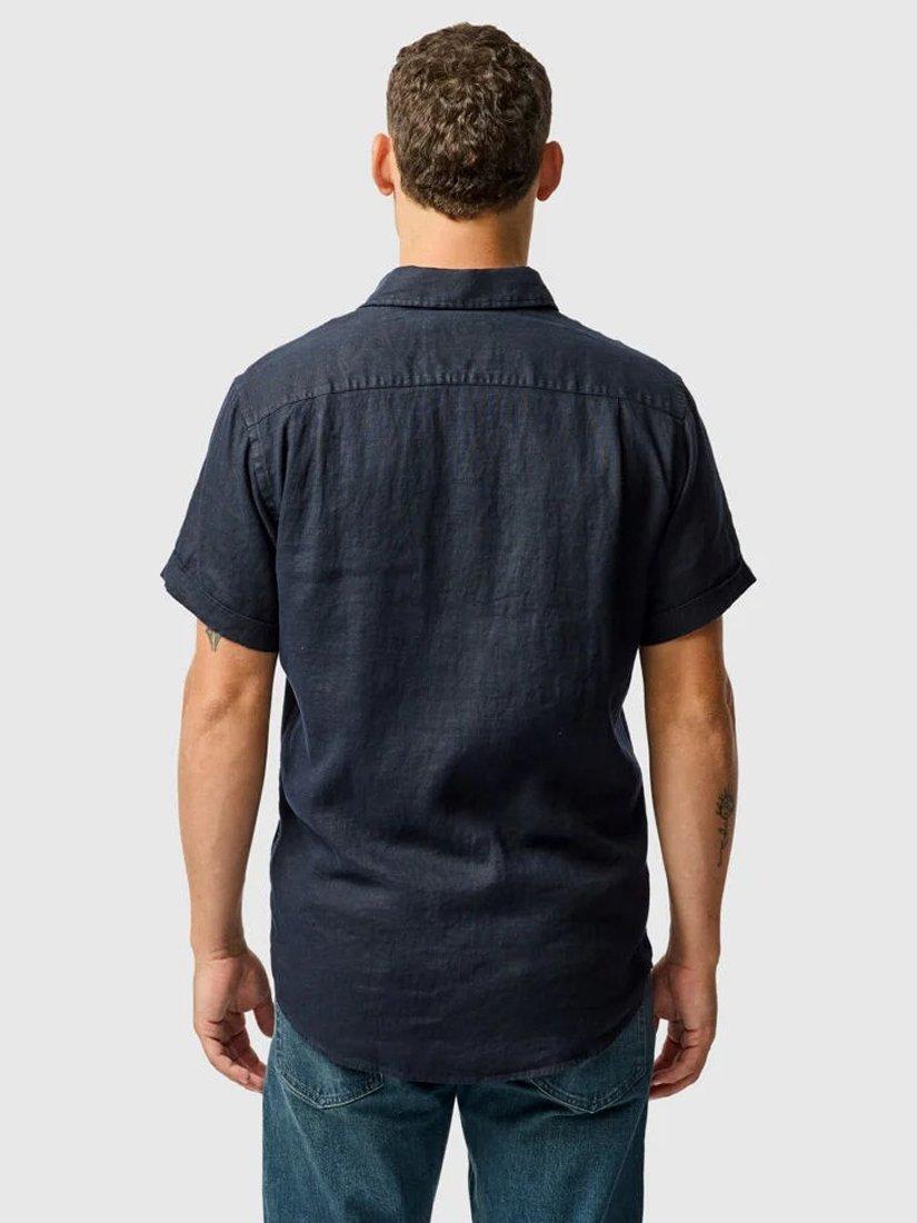 Product image 3 of 6, which shows Rodd & Gunn Palm Beach Linen Slim Fit Short Sleeve Shirt, Midnight, XS
