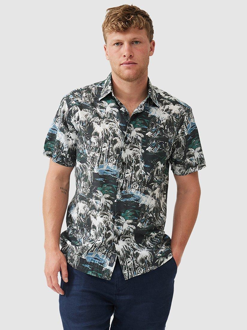 Rodd & Gunn Dakota Street Soft Cotton Regular Fit Short Sleeve Shirt, Twilight