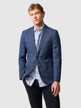 Rodd & Gunn Karaka Point Check Wool Linen Blend Slim Fit Blazer, Indigo