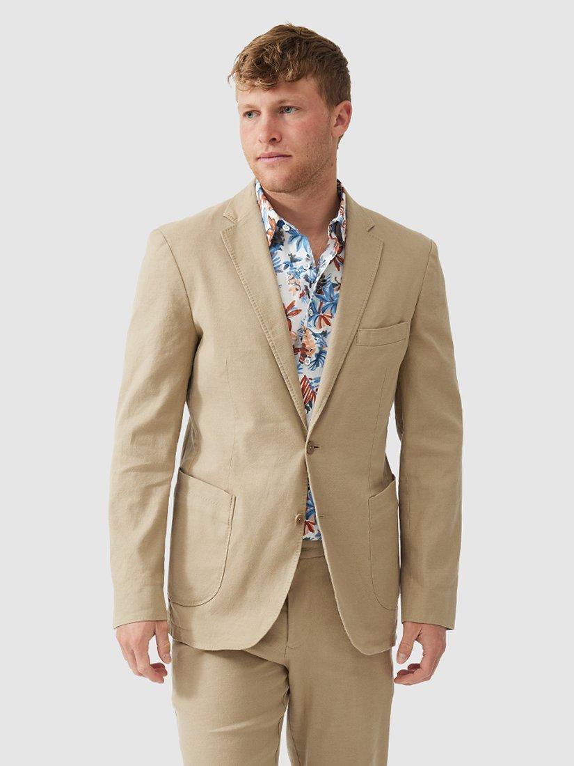 Rodd & Gunn Golden Court Linen Cotton Slim Fit Blazer, Khaki