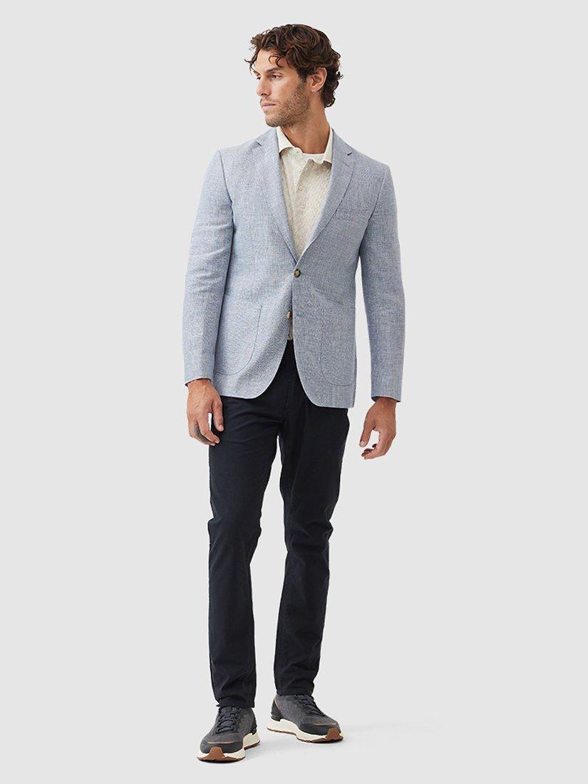 Rodd & Gunn The Cascades Slim Fit Wool & Linen Blend Blazer, Sky, XXL