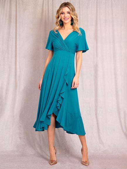 Alie Street Waterfall Midi Dress, Celestial Blue, Celestial Blue