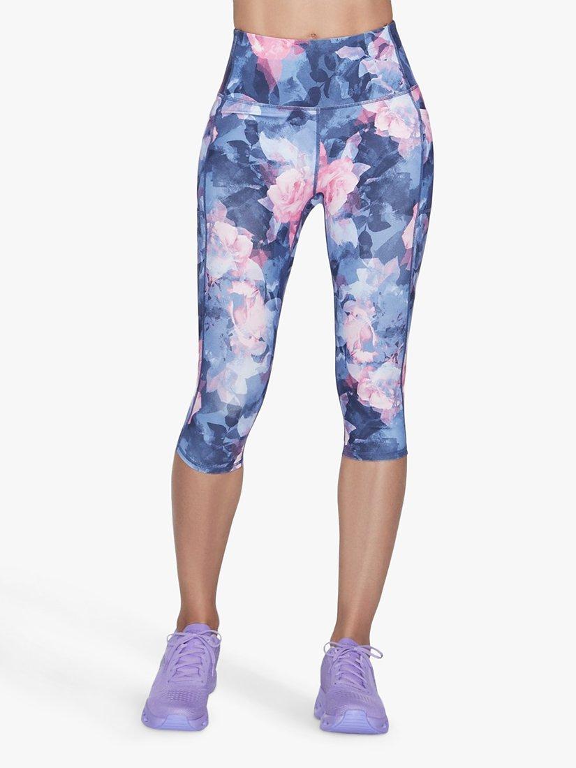 Skechers Go Walk Summer Rose Capri Leggings Navy Hot Pink