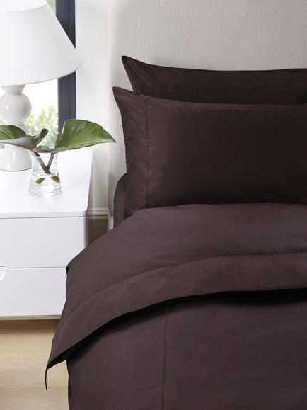 Jasper Conran London Supima 500 Thread Count Satin Flat Sheet, Chocolate