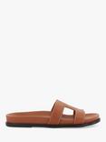 Dune London Wide Fit Loupa Leather Sandals, Tan
