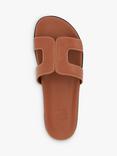 Dune London Wide Fit Loupa Leather Sandals, Tan