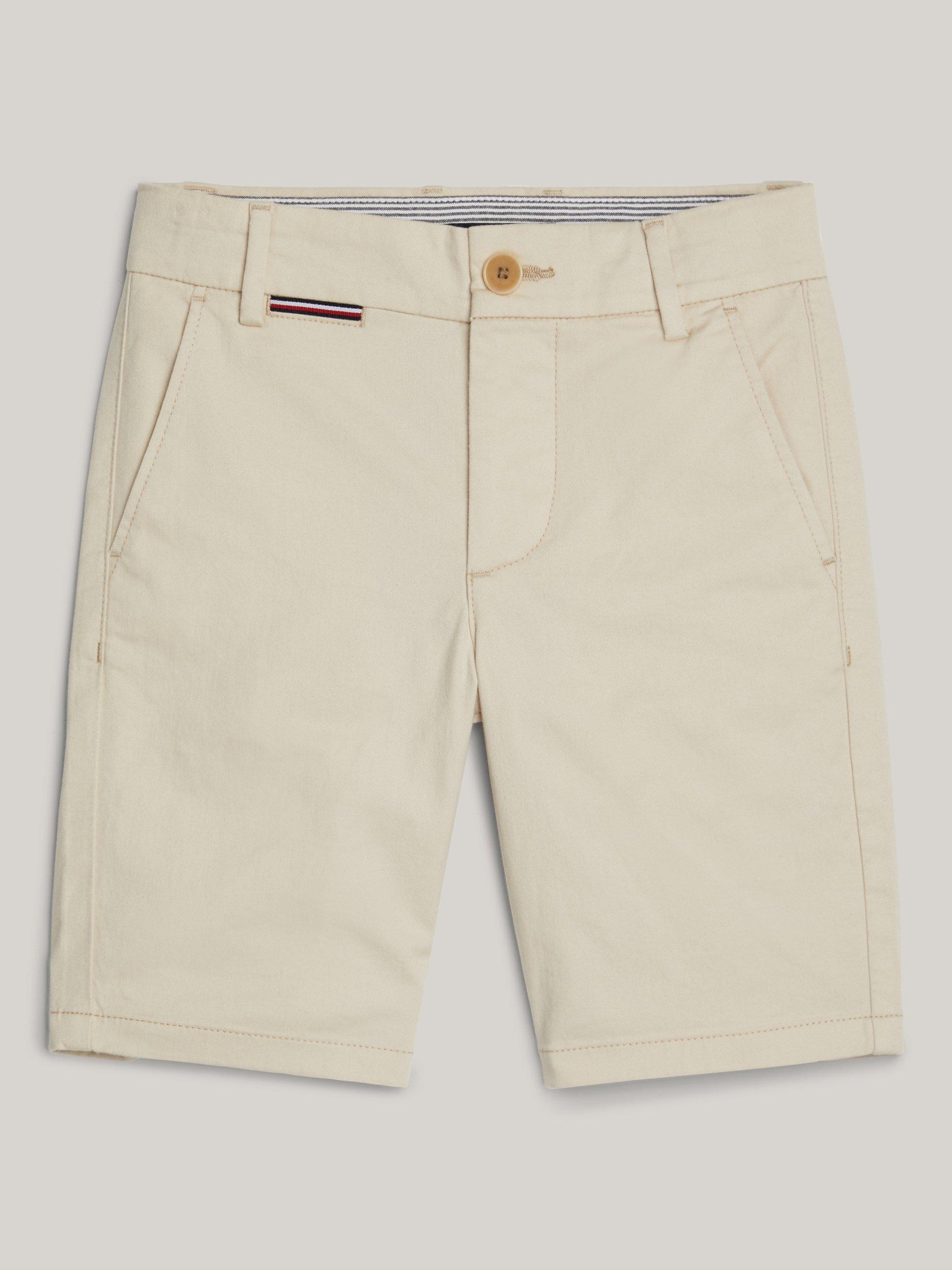 Tommy Hilfiger Kids' Adaptive Flag Chino Shorts, Classic Beige