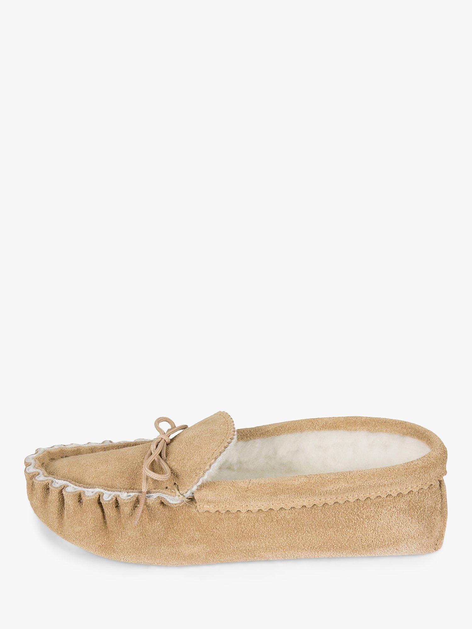 Product image 3 of 5, which shows Celtic & Co. Sheepskin Loafer Moccasins Soft Sole, Oatmeal, 3
